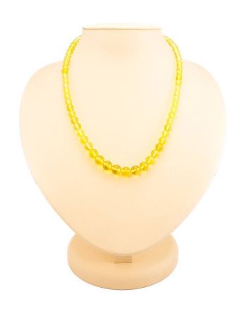 Lemon Amber Ball Beaded Necklace, image 