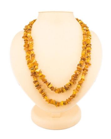 Raw Amber Rope Length Necklace, image 