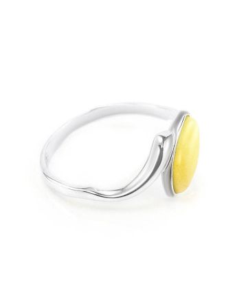 Sterling Silver Ring With Honey Amber The Amaranth, Ring Size: 6 / 16.5, image 