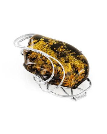 Handcrafted Amber Pendant-Brooch In Sterling Silver The Rialto, image 