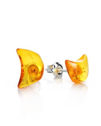 Cognac Amber Stud Earrings The Acapulco, image 
