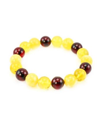 Multicolor Amber Beaded Stretch Bracelet, image 