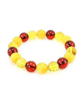 Amber Ball Beaded Stretch Bracelet, image 
