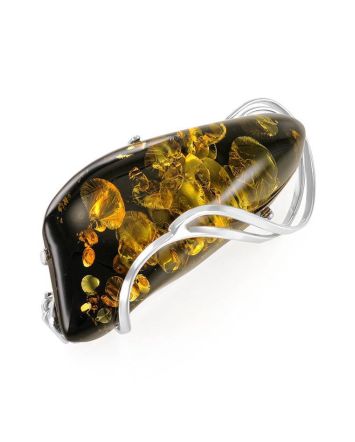 Handmade Amber Brooch In Sterling Silver The Rialto, image 