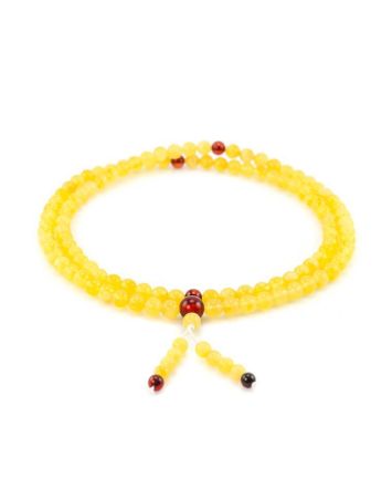 Butterscotch Amber Buddhist Prayer Beads, image 