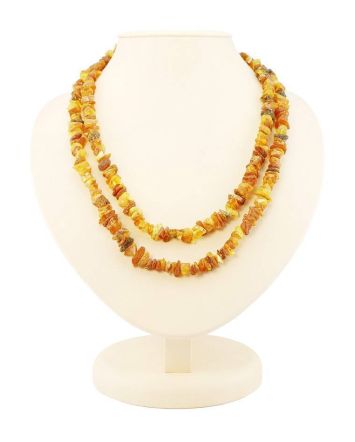 Raw Amber Beaded Necklace, image 