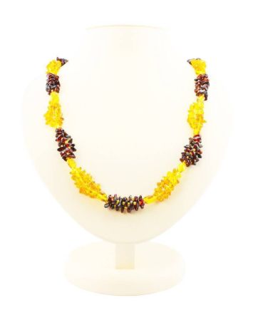 Two-Toned Amber Beaded Necklace, image 