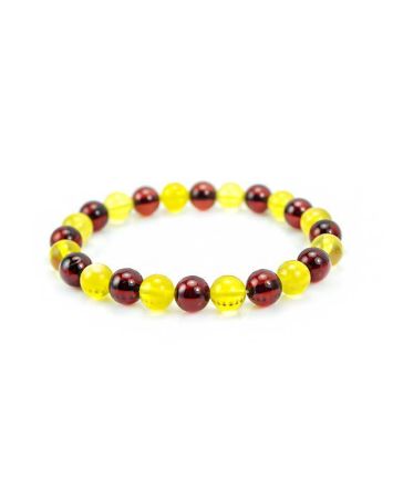 Multicolor Amber Beaded Elastic Bracelet, image 