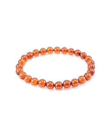 Dark Amber Beaded Elastic Bracelet, image 