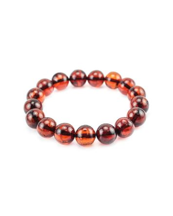 Cherry Amber Ball Beaded Bracelet, image 