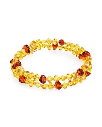 Two Toned Amber Bangle Bracelet, image 