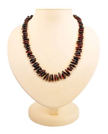 Cherry Amber Beaded Necklace, image 