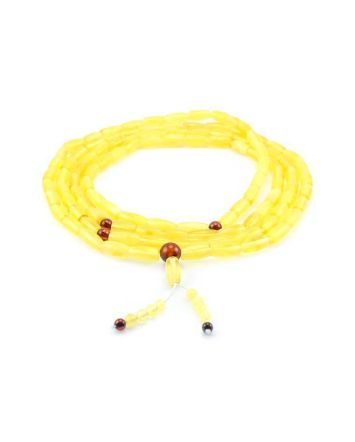 Honey Amber Buddhist Prayer Beads, image 