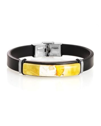 Rubber Metal Wristband With Amber Mosaic The Grunge, image 