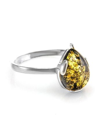 Sterling Silver Ring With Green Amber The Twinkle, Ring Size: 11.5 / 21, image 