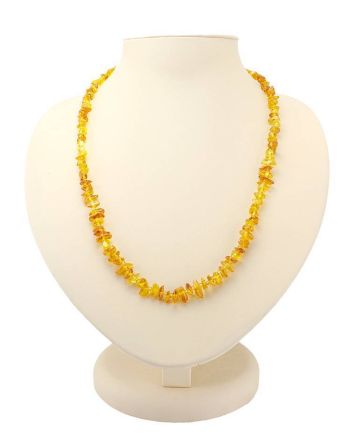 Cognac Amber Beaded Necklace, image 