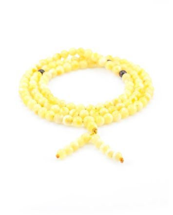 Honey Amber Mala Prayer Beads, image 