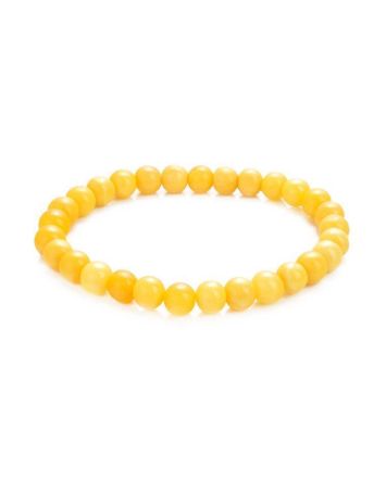 Amber Ball Beaded Elastic Bracelet, image 