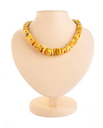 Raw Amber Beaded Necklace, image 