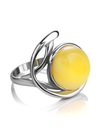Elegant Amber Ring In Sterling Silver The  Phoenix, Ring Size: 6 / 16.5, image 