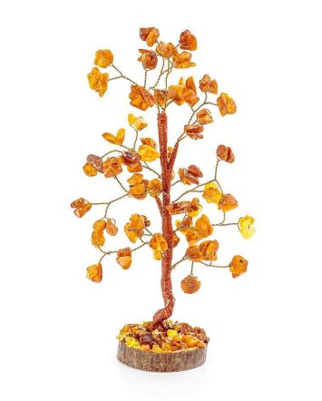 Cognac Amber Decorative Money Tree, image 