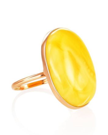 Bold Amber Ring In Gold, Ring Size: 8 / 18, image 