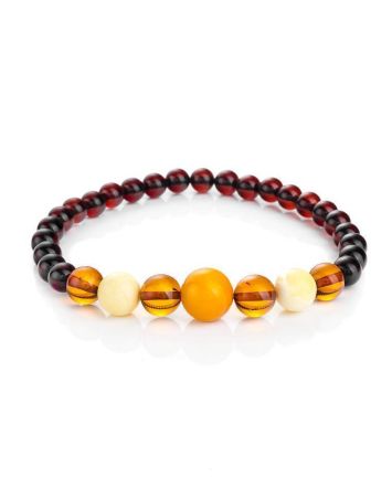 Multicolor Amber Ball Beaded Bracelet, image 