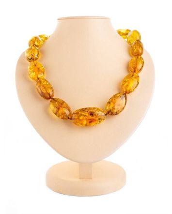 Cognac Amber Beaded Necklace, image 