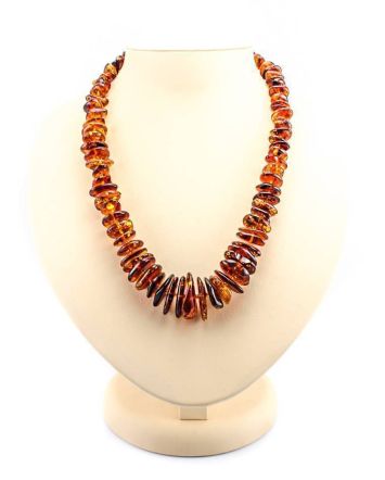 Cognac Amber Beaded Necklace, image 