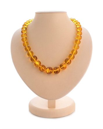 Lemon Amber Ball Beaded Necklace, image 