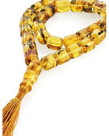 Unique Amber With Inclusions Islamic Rosary With Tassel, image 