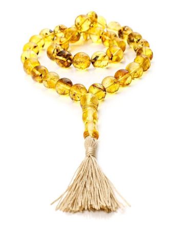 33 Lemon Amber Islamic Rosary With Tassel, image 