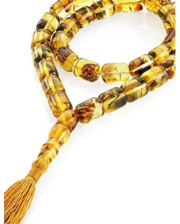 Lemon Amber With Inclusions Islamic Prayer Beads With Tassel, image 