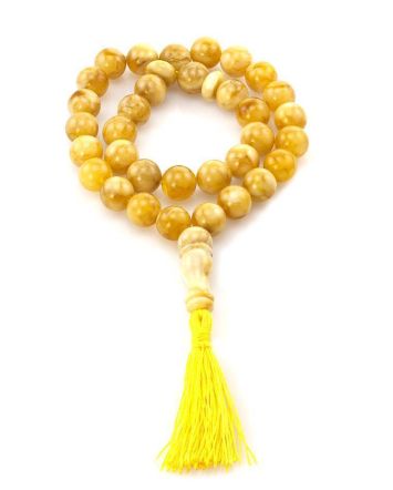 Butterscotch Amber Islamic Prayer Beads With Tassel, image 