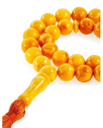 33 Honey Amber Islamic Rosary With Red Tassel, image 