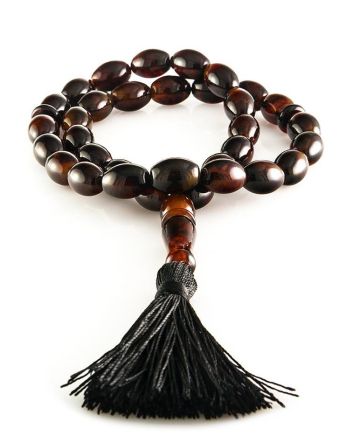 33 Black Amber Islamic Rosary With Tassel, image 