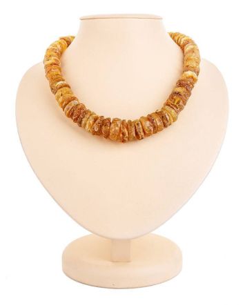 Raw Amber Beaded Necklace, image 