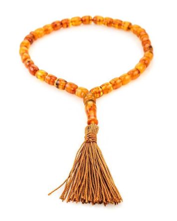 33 Multicolor Amber Islamic Prayer Beads With Tassel, image 