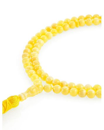 99 Honey Amber Muslim Prayer Beads With Yellow Tassel, image 