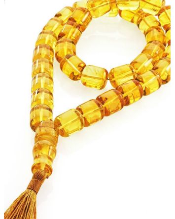 33 Lemon Amber Muslim Rosary With Tassel, image 