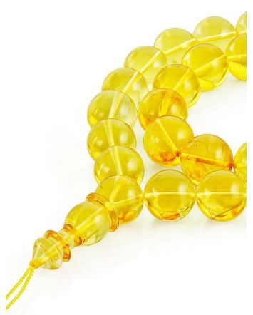 33 Lemon Amber Muslim Prayer Beads, image 