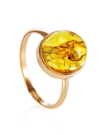 Exclusive Golden Ring With Amber And Inclusions The Clio, Ring Size: 7 / 17.5, image 