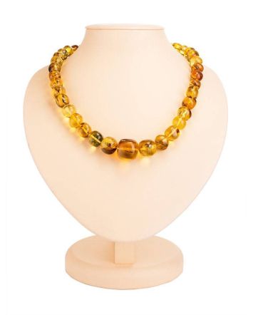 Exclusive Amber With Inclusions Beaded Necklace, image 