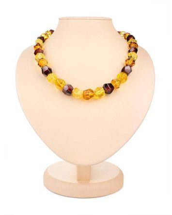 Faceted Amber Beaded Necklace, image 