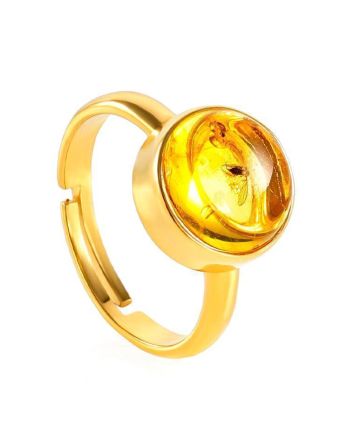 Amber Ring With Inclusions The Clio, Ring Size: Adjustable, image 