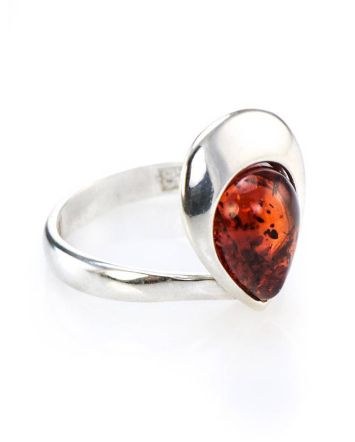 Sterling Silver Ring With Amber Stone The Orion, Ring Size: 10 / 20, image 