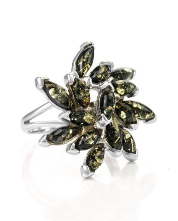Amber Ring In Sterling Silver The Dahlia, Ring Size: 13 / 22, image 