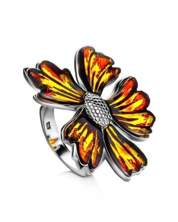 Amber Floral Cocktail Ring The April, Ring Size: 5.5 / 16, image 