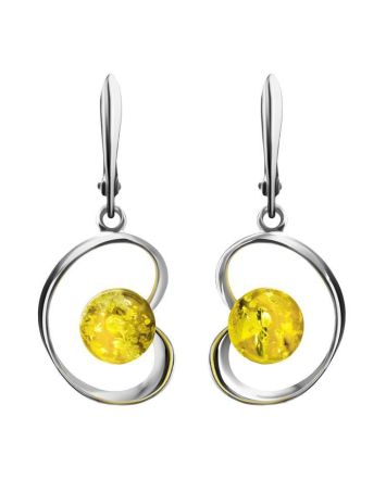 Drop Amber Earrings In Sterling Silver The Flamenco, image 