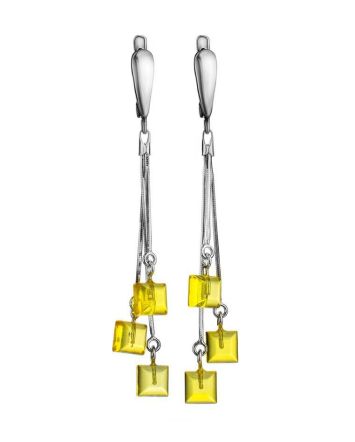 Silver Earrings With Amber Dangles The Ovation, image 